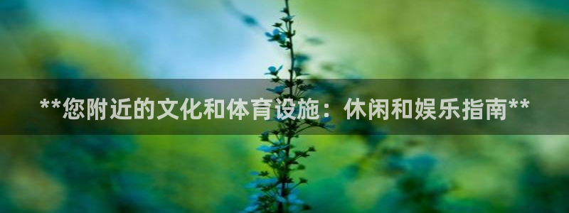意昂3娱乐平台：**您附近的文化和体育设施：休闲和娱