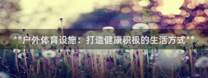 注册意昂3：**户外体育设施：打造健康积极的生活方式