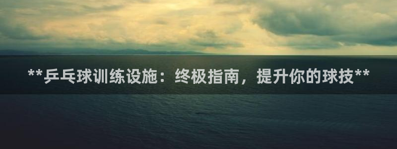 意昂3集团：**乒乓球训练设施：终极指南，提升你的球